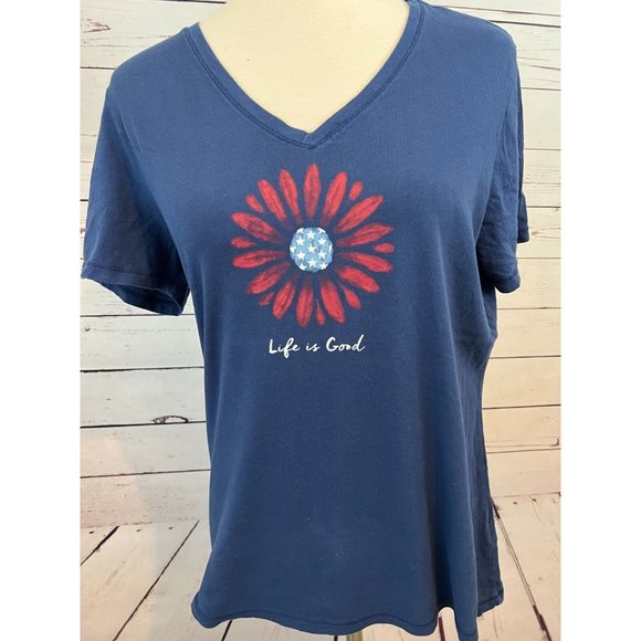 Life is Good LIG Womens Short Sleeve graphic tee T-Shirt size Medium Classic Fit - Picture 10 of 10